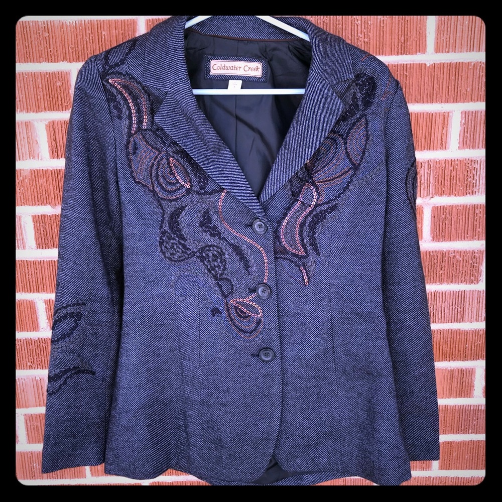 Coldwater Creek stylin blue blazer sz 8